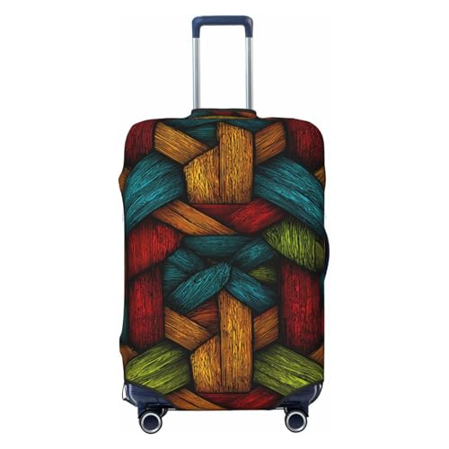 Color Basketweave Pattern Elastic Travel Luggage Covers Dustproof Scratch-Resistant Suitcase Protector Fit 22-24 Inch