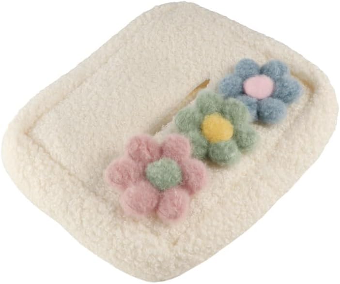 Soft Plush Car Tissue Holder Hanging Car Tissue Box Organizer Portable Cute Small Flower Napkin Tissue Box Case Holder for Car