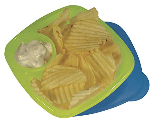 Take A Dip 2 the Side Food Container Keeps Dips, Fruit, Chips, Sandwiches, & More Separate & Ready for Lunch, Org-Yellow - Image 4