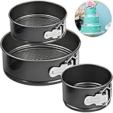 ✿Tres tamaños: (4 pulgadas/12cm, 7 pulgadas/18cm, 9 pulgadas/22cm) Esta bandeja de resorte incluye 3 bandejas antiadherentes, que se pueden usar para hacer exquisitos pasteles de tres capas adecuados para cualquier ocasión y satisfacer más necesidades.