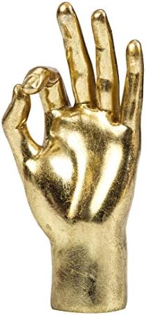 MicDecor Gold Decor “OK” ASL Hand Sign, Desk Statue Classic Gesture Hand Sculpture polyresin 8.46 Inch Figurine