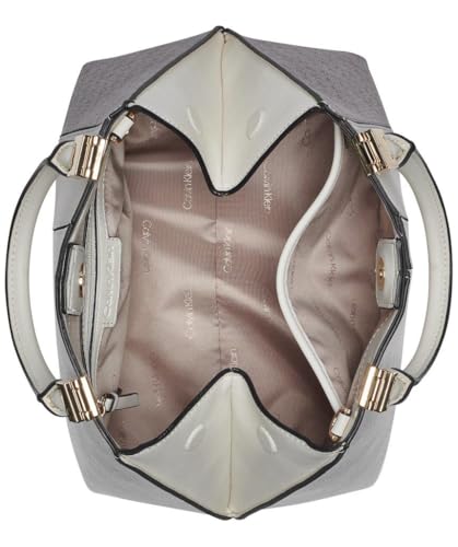Image of Calvin Klein Women's Granite Geometric Satchel - 2 in 1, Vegan Leather, 2 Pockets