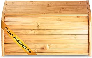 Klee Large Bamboo Bread Box, Roll Top, Fully Assembled