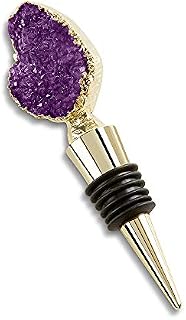 Kate Aspen 11345NA Geode Bottle Stopper/Wine Preserver/Home Décor Favor, purple, gold