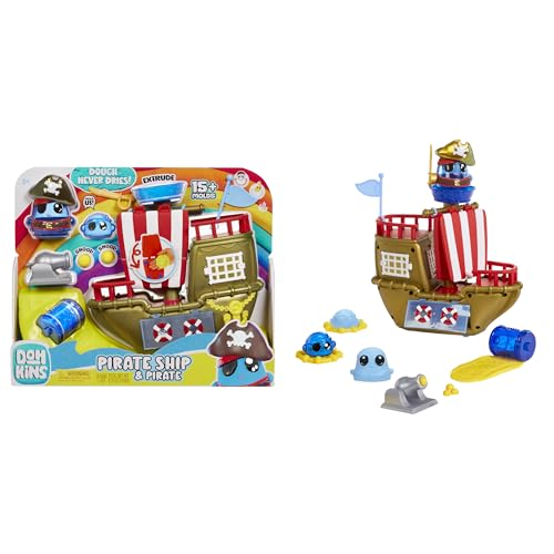 MGA Entertainment DohKins Pirate Ship Playset & Pirate - La pâte ne sèche jamais, Pas de Gluten, Convient aux collectionneurs et aux Enfants de Plus de 3 Ans
