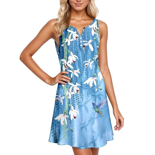 Robe décontractée à boutons floraux coupe ample pour un confort quotidien