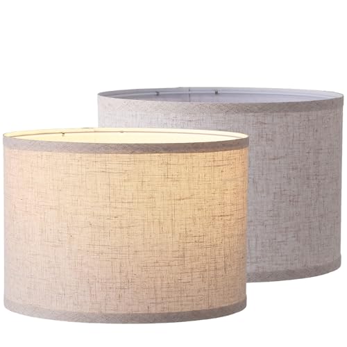 Beige Modern Fabric Lampshade, Drum Lampshade for Floor Lamps, Easy