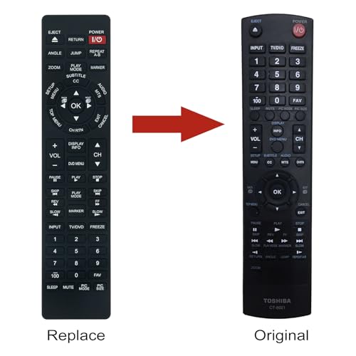 Télécommande de rechange Toshiba TV CT-8021 prête à l'emploi sans code - 4