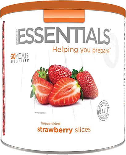 Emergency Essentials, Freeze-Dried Strawberry Slices, Bulk Freeze-Dried Fruit, 30-Year Shelf Life, 6.4-oz. Large Can