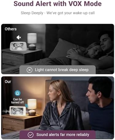 Comfyer BM01 7" HD Split-Screen Baby Monitor with 2 Cameras, Video Baby Monitor with Camera and Audio, Flexible Bracket, Non-WiFi, VOX Mode, 2 Way Audio, Remote PTZ, Auto Night Vision — view 4