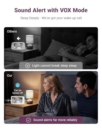 Image of Comfyer BM01 7 inch HD Split-Screen Baby Monitor, Video Baby Monitor with 2 Cameras and Audio, No WiFi Monitor with a Flexible Bracket, Up to 2 Days in VOX Mode with Sound Alert, 4X Zoom, Night Vision
