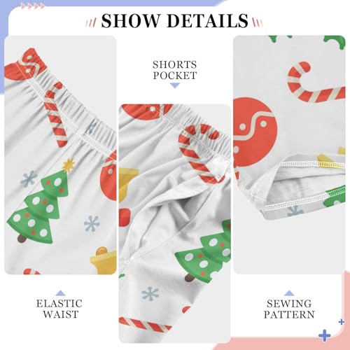 Boys' Pants Christmas Candy Canes Tree Long Bottoms Jogger Pants Elastic Waist Trousers with Pockets S-XL4