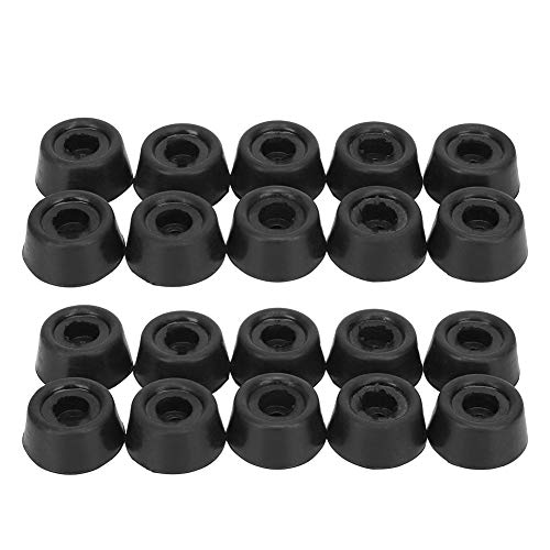 Natudeco 20Pcs Billiard Rod Tail Protective Sleeve Pool Stick Protection Cover Rubber Pool Cue Tips Protective Cover for Snooker Billiards Pool Cue Black