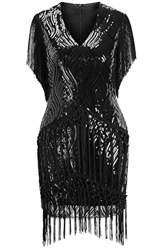BABEYOND 1920s Flapper Dress Long Fringed Gatsby Dress Roaring 20s Sequins Beaded Dress Vintage Art Deco Dress - Image 6