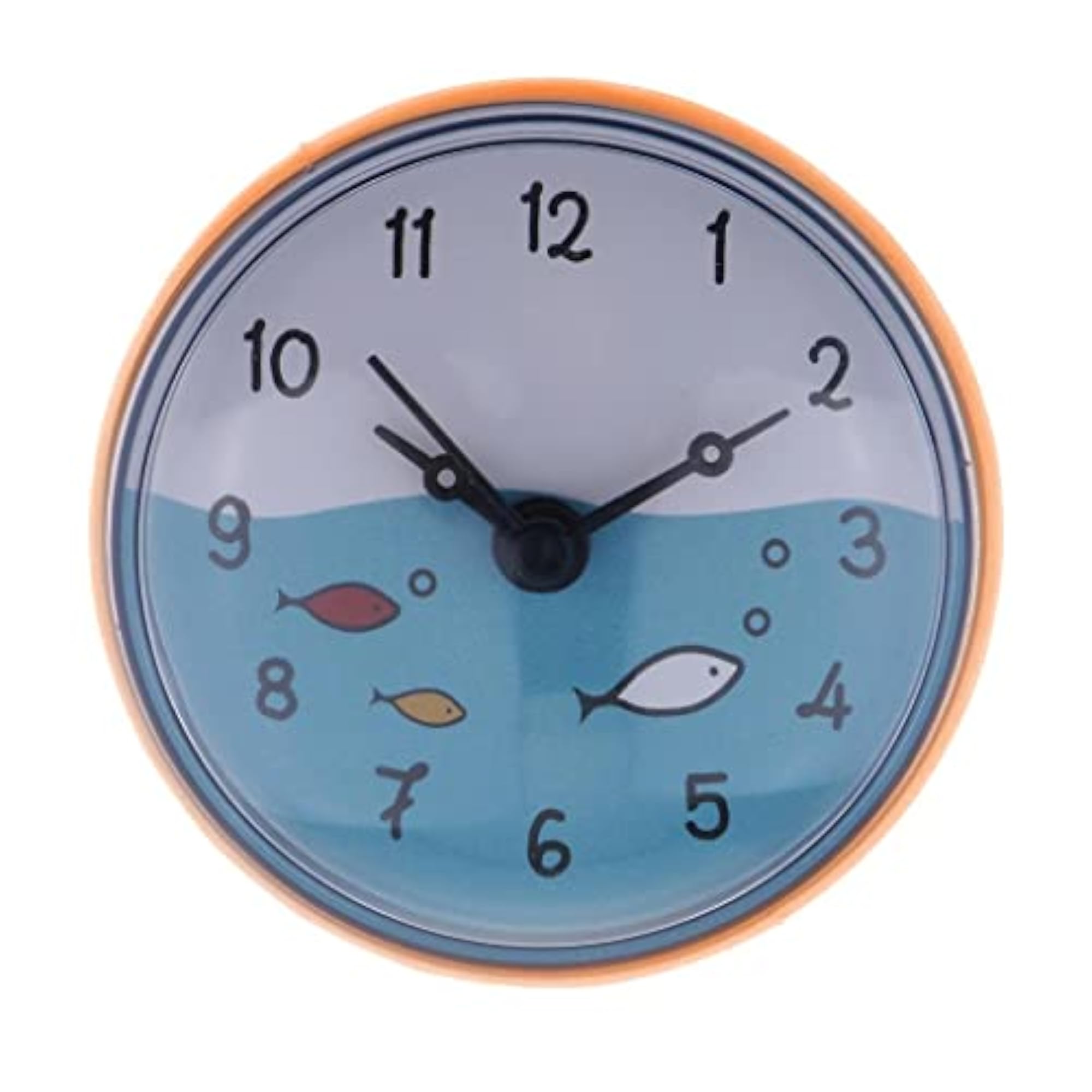 Mini Wall Clock Suction Cup Water Resistant for Bathroom/Kitchen
