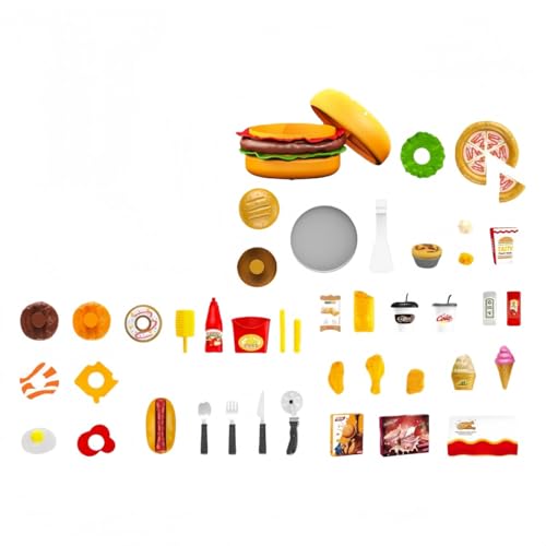 KUBERAS�܂܂��Ƃ̐H�ו��̃n���o�[�K�[�̂�������̃Z�b�g�A�ؐ؊y�A��ނ��L�x�ŁA�q���̒j�̎q�̏��̎q�̑��蕨�����܂� (62�_�Z�b�g)