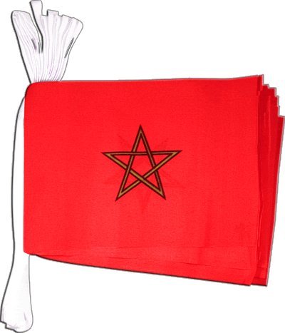 Guirlande drapeau Maroc 5,9 m Digni pour décoration extérieure et salle