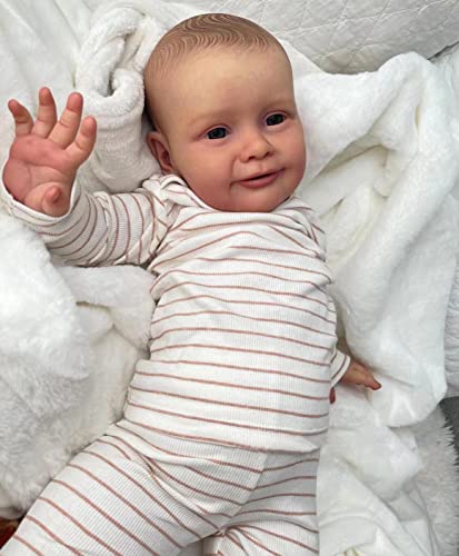 Zero pam Reborn Puppe Groß 60 cm Reborn Baby Puppen Lebensechtes Silikon Baby Junge BabyPuppe Weicher Körper Handgefertigte Puppe Ab 3 Jahren Mädchen – Bild 6