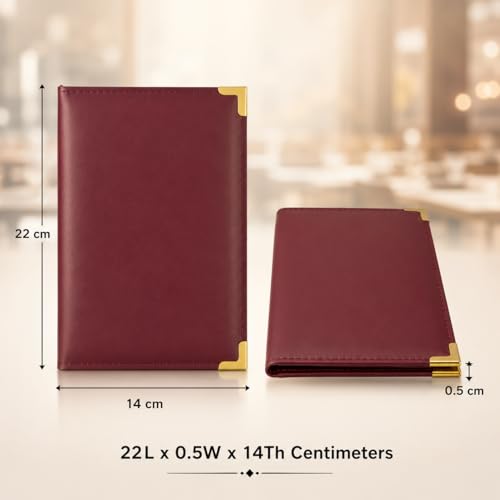 Image of Premium Bill Holder Set of 6 - Leather Bill Holder /Folder for Restaurants, Cafes, Bars & Table Service