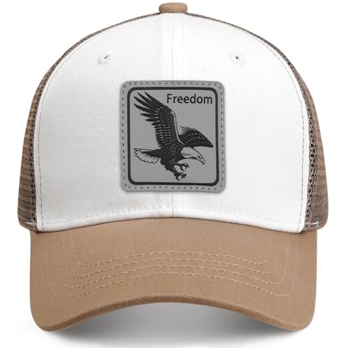 Eagle Hat Freedom Trucker Hats Leather Pattern Adjustable Snapback Mesh Animal Baseball Cap for Men
