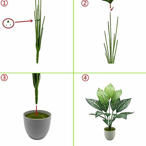 Rozwkeo Artificial Plants 45Cm Fake Fiddle Leaf Fig Tree Plants Potted In Pots Realistic Plastic Palm Plants Faux Bonsai For Indoors Office Desk Bedroom Bathroom House Kitchen Decoration #TOP6