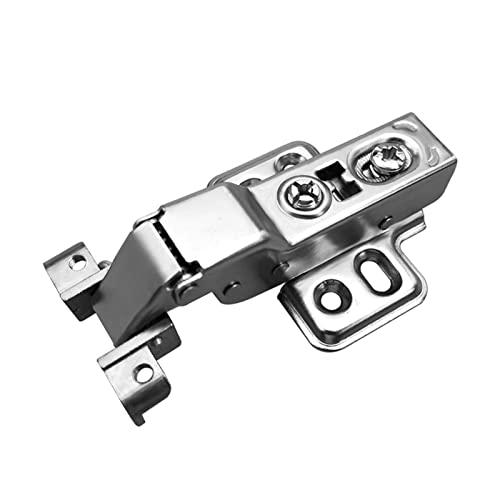 AMITVA 1 x Aluminiumrahmen, Glastürscharnier, kaltgewalzter Stahl, hydraulisches Dämpfungskissen, leise, verdecktes Scharnier, Küche, Badezimmer, Schrankscharnier, vollständige Abdeckung