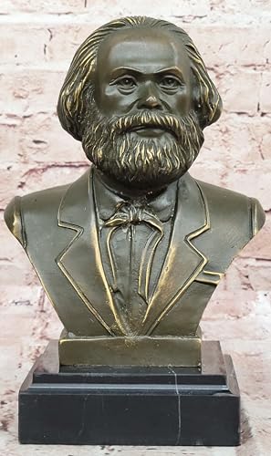 Hand Made Bronze Bust Statue of Karl Marx by Fisher Classic Thinker Collectible Figure Decorative Artwork Gift by Classy Bronze