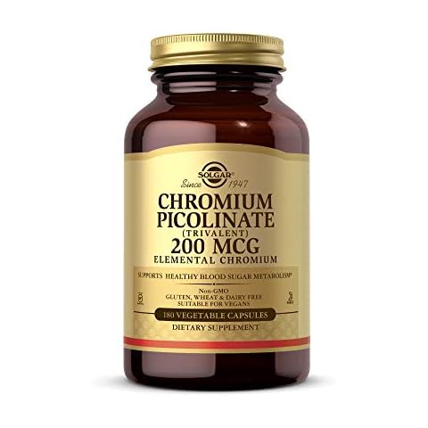Solgar Chromium Picolinate 200 mcg, 180 Vegetable Capsules Cover