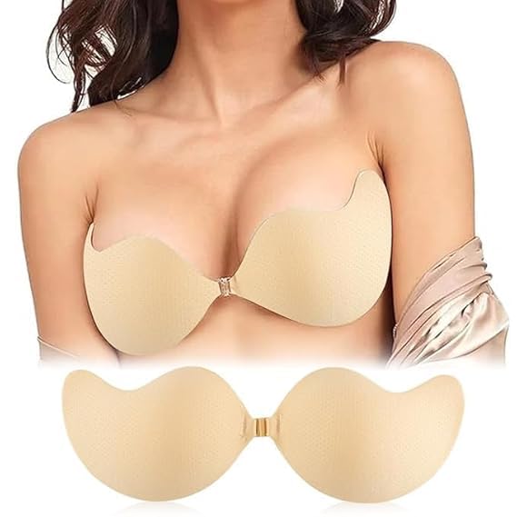 hno-sales Women's & Girl's Strapless Push Up Wire Free Stick On Invisible Bra (Free-Size)(Pack of 1PCS)-picture-36