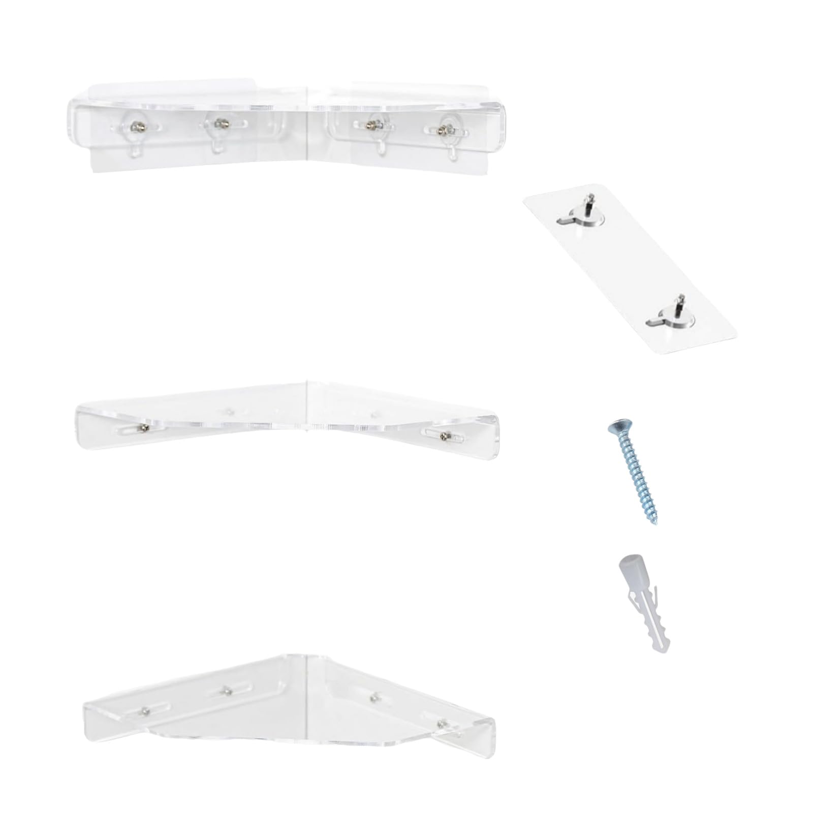 SaryEdge 3 Pack Heavy Duty Waterproof Acrylic Wall Shelves - Easy Installation Bathroom Storage Unit, Adhesive Mounted Floating Shelves for nizing and Displayi,