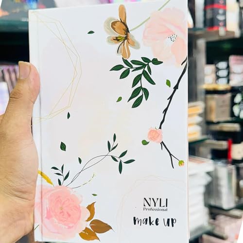 4 in 1 Makeup Palette Book | Highlighter, Blusher, Eyeshadow, Concealer & Eyebrow Powder | All-in-One Travel Friendly Makeup Kit for Women & Girls (flower white, 4 in 1)