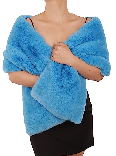 Octwine Cross Faux Fur Shawls Bridal Faux Fur Shawls Warm Fur Wraps Fur Scarf Cute Fur Shawls for Women4