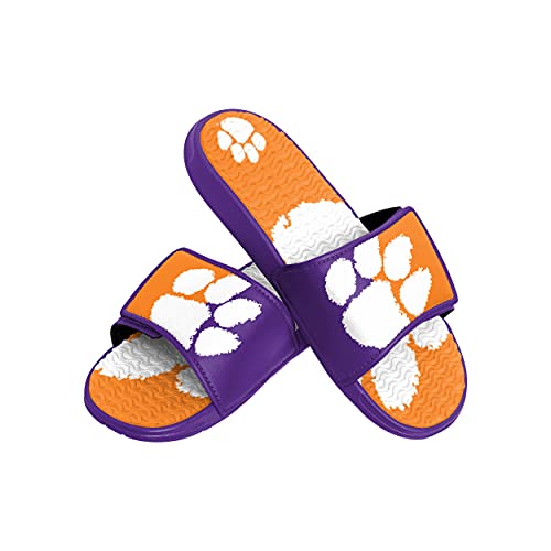 FOCO Clemson Tigers NCAA Mens Colorblock Big Logo Gel Slide - L