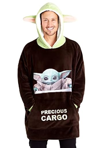 Disney The Mandalorian Sudadera Manta Gigante para Hombre de Forro Polar Baby Yoda(Marron/Verde) | Ya disponible en tu tienda friki favorita! En mundofriki.es!