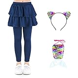 ✿ Design----Rüschenrock mit dehnbaren Leggings, elastischer Bund, nicht zu eng oder zu locker, einfach an- und auszuziehen, angenehm zu tragen. Vielseitig einsetzbare Skinny Leggings mit Rüschen-Tutu-Rock in brillanten Farben, einschließlich Schwarz, Rosa, Grau, passt zu den meisten Kleidungsstilen. Perfekt für Frühling, Sommer, Herbst oder frühen Winter.