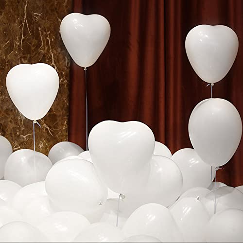 Weiß Herzballons Hochzeit Latex Herz Luftballons Hochzeit CozofLuv 50 Stück Latex Herzluftballons Weißer Ballon