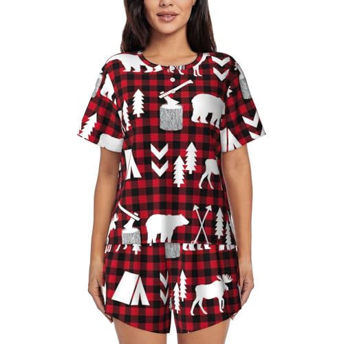Pyjama imprimé arbre de Noël vache cerf EdWal confortable pour les fêtes