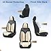 Coverado Seat Covers, Car Seat Covers Full Set, Leather Seat Covers for Cars, Automotive Seat Covers Car Seat Protector Car Accessories Fit for Most Sedans SUV Pick-up Truck(Black&Beige)