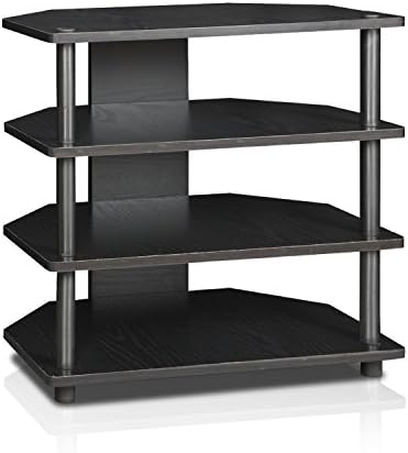 Furinno Toolless TV Stands, Wood, Black/Black, one size