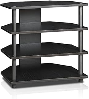 Furinno Toolless TV Stands, Wood, Black/Black, one size