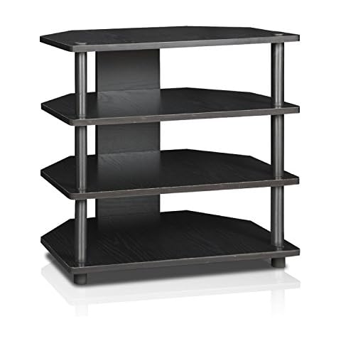 Furinno Toolless TV Stands, Wood, Black/Black, one size Cover