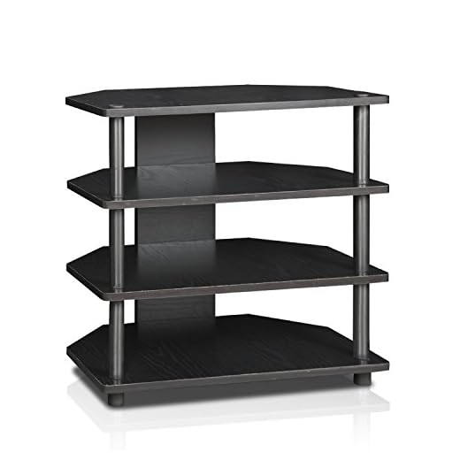 Furinno Turn-N-Tube Easy Assembly 4-Tier Petite Entertainment Center / TV Stand / TV Unit / TV Desk, Blackwood