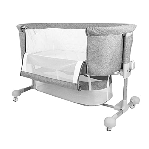 Hoog koolstofstaal + positieve ionendoek 0-2 jaar oud babybedje met anti-klamboe, grijs Verstelbare hoogte… - Image 3
