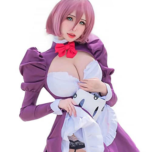 LUSISCIOS High Collar Silicone Breastplate for Crossdressers Fake Boobs Realistic B-G Cup Breast for Drag Queen Transgender (Lvory White, E Cup-Silicone Filled)