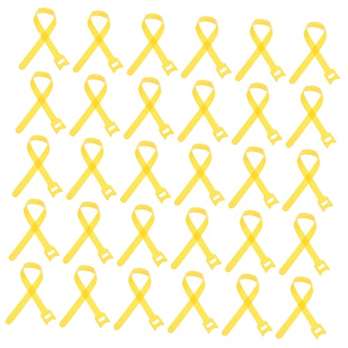 100 piezas Bridas de Gancho y Bucle para Cables, Organizador de Cables Resistente de Nylon Amarillo para Hogar, Oficina y Lugar de Trabajo miniatura 1