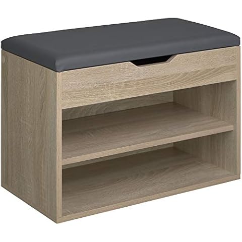 TecTake Shoe Bench with Storage Compartment Cover