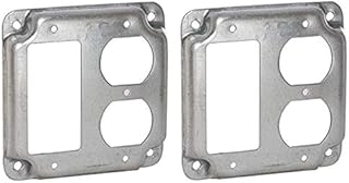 Hubbell-Raco 915C 1 GFCI and 1 Duplex Receptacle 4-Inch Square Exposed Work Cover (Ð¢wo Ð ack)