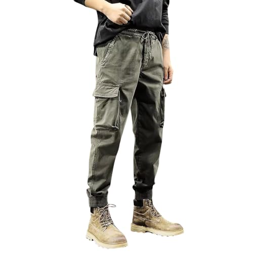 Cargo Trousers Men's Slim Fit Vintage Hiking Trousers Jogging Bottoms with