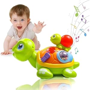 Baby Toys 6 to 12-18 Months,Musical Turtle with Sensory Touching/Songs/Lights,Infant Baby Toddler Educational Learning Toys for 6 8 9 12 18 Months/1 2 3 Year Old Girls Boys Christmas Birthday Gifts