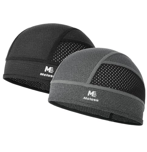 Image of MELASA Cooling Skull Cap Breathable Sweat-Wicking Under Helmet | Lightweight, Quick-Dry, Snug Fit, No Slipping for Men Women Cycling, Outdoor Work Hard Hat Liner, Motorcycling, Sports